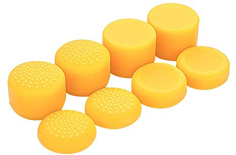 eXtremeRate 8 Copri Levette Analogiche Gommini per ps4 Slim Pro Joystick Cover Analogici in Silicone per ps4 Controller-Giallo