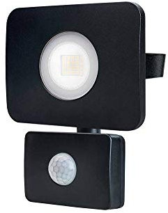 Integral LED Compact-Tough Floodlight, IP64, 20W, 1800Lumens, 4000K, Beam Angle 110°, CRI>80, Black paint, Frosted lens, With PIR Sensor