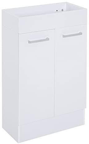 kleankin Under Sink Bathroom Vanity Unit Ceramic Basin Sink Cloakroom Storage Cabinet Home Furniture