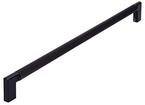 SIRO Möbelgriff Threesixty, Modern, Aluminium schwarz matt pulverbeschichtet schwarz matt pulverbeschichtet, 334 mm x 32 mm x 12 mm, LA 320 mm, 2457-334PB12PB12