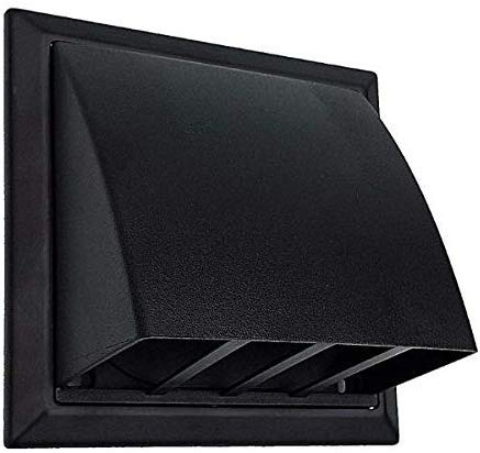 Cowled Grille 100mm / 4 Black External Exterior Ducting Air Vent Round Spigot & Damper