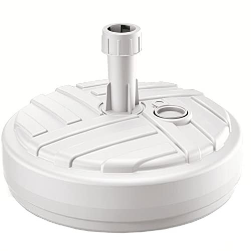 PROSPERPLAST Base de parasol polyéthylène rond à rayure Ø 39 x 13 cm blanc