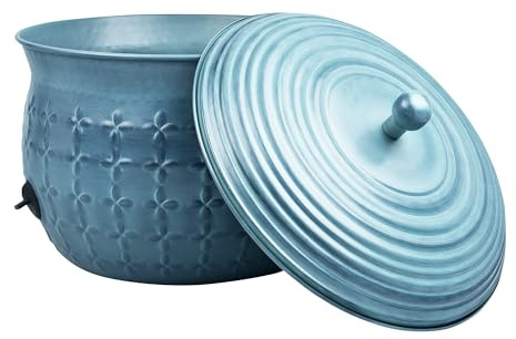 LifeSmart Copper Garden Hose Holder with Lid Antique Green Finish Steel Mesh Updated November 2020 (Light Green)