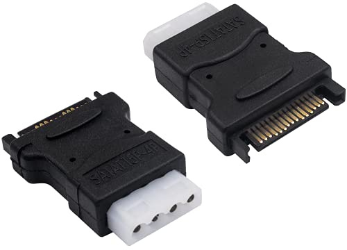 Duttek Molex to SATA Power Adapter, SATA Male to 4Pin Female Power Adapter Converter Connect for Hard Drives (2 Pack)