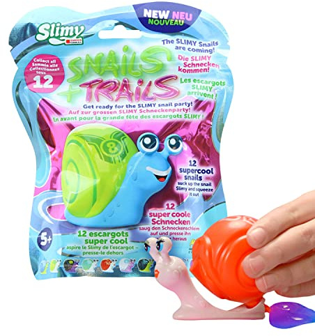 SLIMY Snails + Trails - 90g extra glitschiger Original Slimy Slime in lustigen Schnecken, Spielspaß für Kinder mit Schleim zum Spielen, Sammeln und Tauschen (Spielzeug ab 3 Jahre)