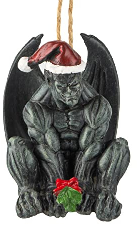 Bella Haus Design Brutus The Gargoyle 3” Christmas Tree Ornament | Gothic Tree Figurine Resin Xmas Decoration