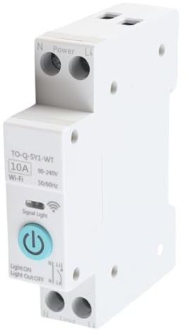 WIFI Smart Switch Disjoncteur Téléphone Fil Télécommande DIN35 Rail Cycle Timing Compte à Rebours Minuterie Fonction de Temps Télécommande Blanc Convient pour la Maison Intelligente Commutateur