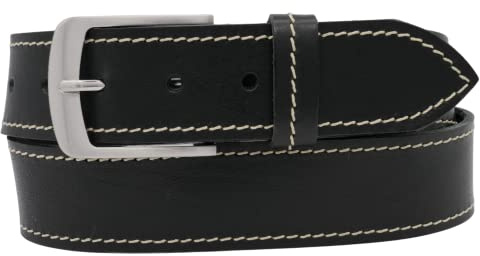 AnnaMatoni Herren Gürtel Ledergürtel Premium Echt Leder Gürtel mit Steppnaht 4cm Breit Made in Germany Herren Leder Gürtel