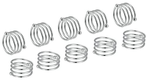 sourcing map Metal Napkin Rings, 12pcs Spiral Napkin Ring Holder Buckle for Dining Table Decorations Wedding Birthday Holiday Party, Silver Tone