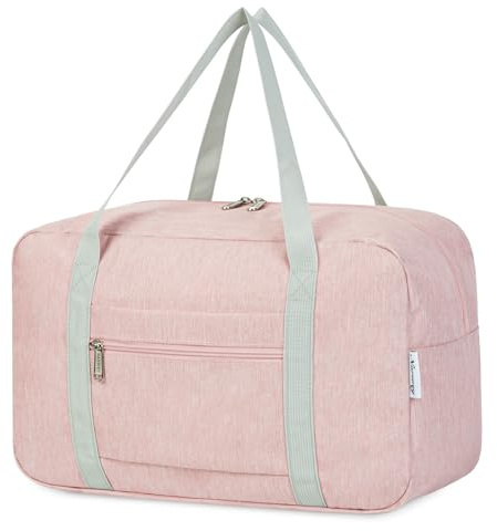 for Ryanair Cabin Bags 40x30x20 Underseat Foldable Travel Duffel Bag Holdall Tote Carry on Hand Luggage Overnight for Women and Men 20L (Pink)