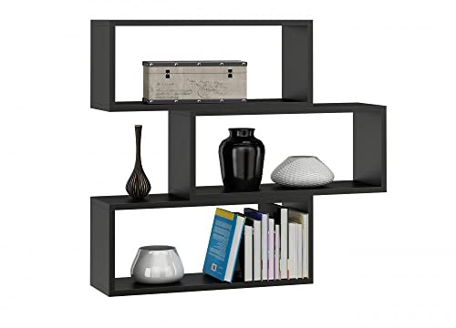 MATKAM Adam Wandregal in moderner Optik | 3 Regalwürfel, Maße je B/H/T 31 x 65 x 21 cm | Holzstärke 18 mm | In verschiedenen Ausführungen erhältlich | Max. Belastung 20 kg (Schwarz)