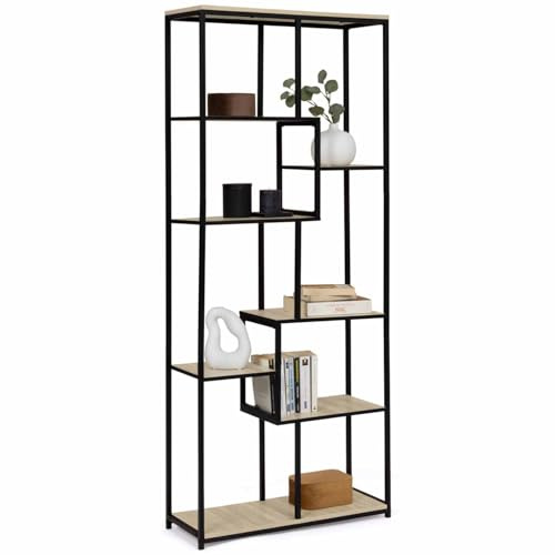 IDMarket - Asymmetrisches Bücherregal 8 Ebenen Detroit Industriedesign 161 cm