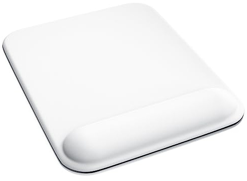 CSL - Großes Mauspad mit Gelkissen 22,5x28cm - Titanwolf Gaming Handgelenkauflage - Mousepad - Gel Handballenauflage Handauflage Gelpolster ergonomisch - wasserabweisend und abwaschbar - Weiß