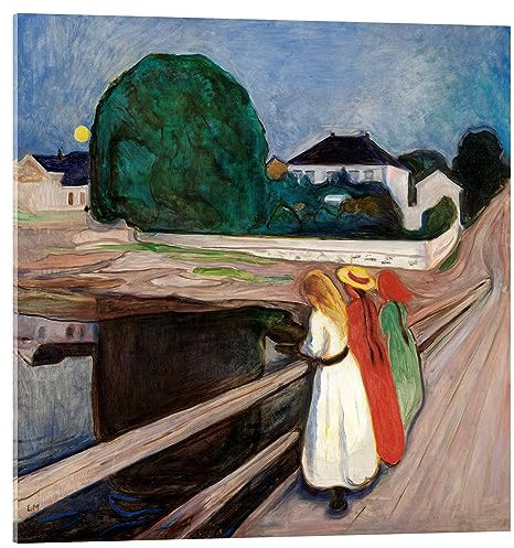 Posterlounge Mädchen auf der Brücke Acrylglasbild von Edvard Munch 30 x 30 cm Wandbilder Wanddeko