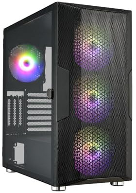 FSP/Fortron CMT212B E-ATX RGB Torre PC Caja con Panel de Vidrio Templado