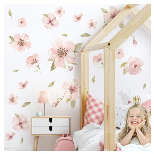Little Deco Wandtattoo Blumen Set Rosa DL5015 L