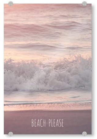 artboxONE Acrylglasbild 30x20 cm Typografie Strand Beach Please Bild hinter Acrylglas - Bild Strand Meer Relax