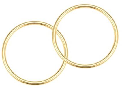 METALLIXITY 2Stk Metall O Ring Schnallen 45mm ID 3mm Dicke Gold Ton | Zinklegierung, Geschweißt, Runde Ringe, Für Handwerk Basteln Taschen Geldbörsen