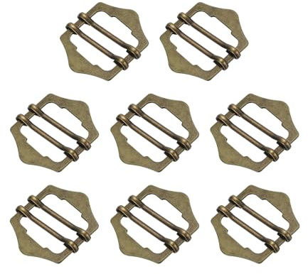 QUARKZMAN 8pz Fibbie Scorrevoli Regolabili in Metallo, 25mm Fibbia Clip a Rullino Cinturino in Tessuto Tri Glide per Gilet, Abiti, Ricambio Borse (Bronzo)