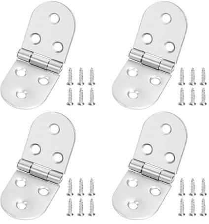 Cerniere con Bordo Rotondo, Pieghevole Flip Top Cerniera per Legno, Cerniera da tavolo in Lega di Zinco, 180 gradi Cerniere Connettori con viti per Porte Ante Mobili Armadio Scatola