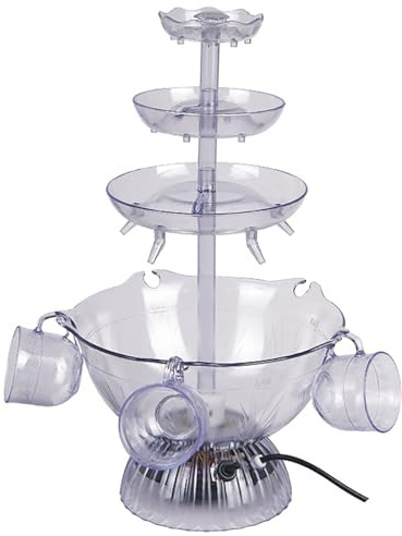 3-Tier Electric Fountain Drink Machine,Champagne Fountain Machine,with 5 Cups And LED Lighted Base,Enhance the atmosphere,Dip Party Fountain for Weddings Hotel