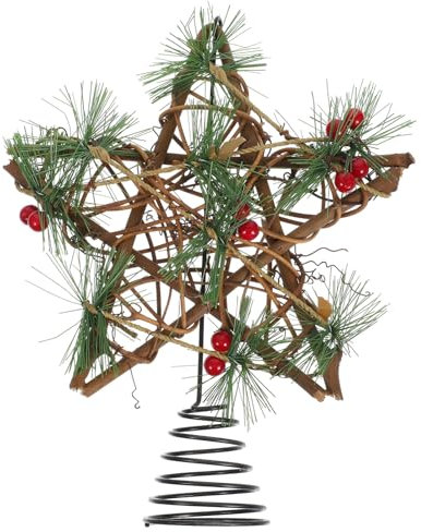 Cabilock Weihnachtsbaumspitze Stern Aus Holz Und Weihnachtsstern-baumspitze Für Baumkronen-dekor Weihnachtsbaumschmuck Für Party Und Zuhause