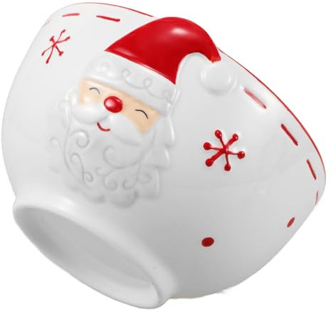 MAGICLULU Tazón De Cerámica Forma Corazón Ensaladera Navideña Para Verduras y Postres Decorativo Para Fiestas