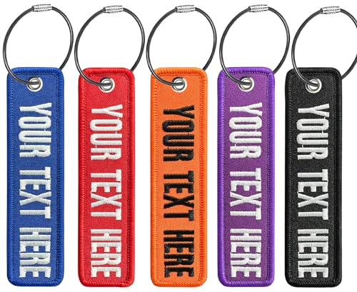 1 Stück personalisierter Gepäckanhänger, beidseitig bestickt mit Ihrem Text/Ihrer Nummer, Reiseanhänger, Fluganhänger für Rucksack, Koffer, Gepäck (Typ 2)