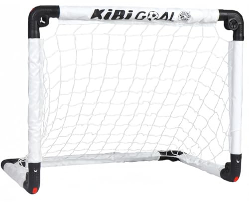 KiBiGOAL Toddler Football Goal Set, Toddlers Mini Portable Foldable Goal 23.62in x 17.72in White Set, Toddler Goal for Indoor + Outdoor + Garden, Small Football Toy Gift for Toddlers