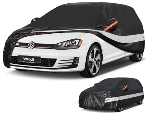 Holthly Autoabdeckung Passend für VW Golf Volkswagen Golf 4/5/6/7/8(1997-2025) 10 Schichten Vollgarage Auto Abdeckplane 100% Wasserdicht Autoplane Outdoor Autogarage