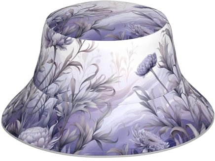 YYHWHJDE Chrysanthemum Blooms Prints Reflective Bucket Hat Foldable Reversible for Travel, Camping, and Outdoor Activities Black, Black, One Size