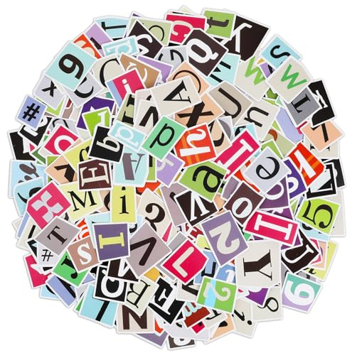Vintage Buchstaben Aufkleber, Selbstklebend Wasserdicht Buchstaben Sticker, 400 Stück Diy Scrapbook Stickers Für Schilder, Briefkästen, Reisetasche, Dekoration, Scrapbooking