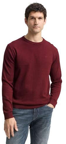 TOM TAILOR Pull pour Homme, 39101 - Bordeaux mélangé, M