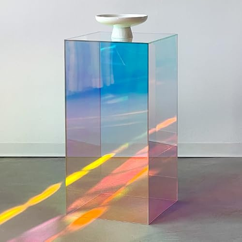 Generic Acryl Beistelltisch Acryl Glass Beistelltisch Verwendet im Wohnzimmer Schlafzimmer Arbeitszimmer usw. (Colorful, 60cm)