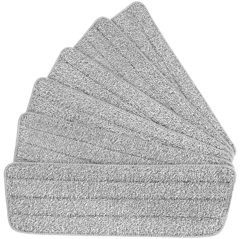 QWORK® 6 Piezas recambios de Microfibra para fregona autoescurrible, 41 x 13 cm, paños para Limpieza en seco y húmedo