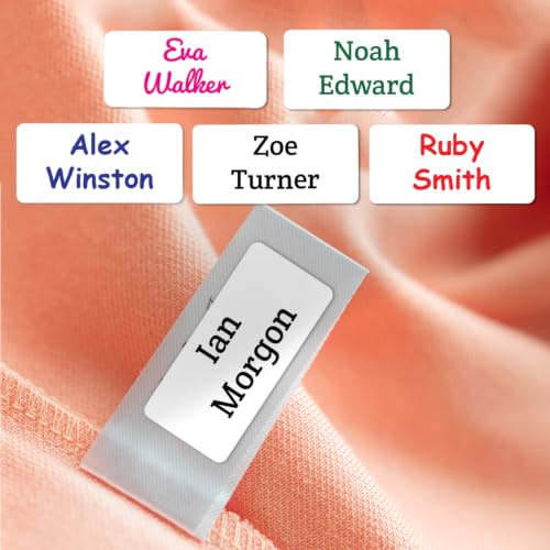 120 Personalised Stick On Name Labels for Clothes Name Tags for Clothes No Iron Just Peel & Stick On School Uniform Name Labels Washable Clothing Labels Papa Prints