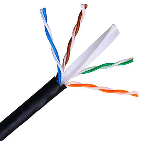 levitantes Cable de red RJ45 Cat. 6E UTP rígido AWG24 para uso exterior, 350m, ideal para conexiones de alta velocidad y redes fiables.
