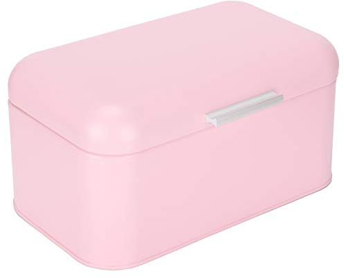 SUNGOOYUE Caja de Almacenamiento de Pan de Hierro Rosado Gran Capacidad No Tóxica para Necesidades de Cocina 30.5x20x15 Cm