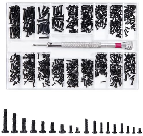 Kit de Vis Ordinateur M2 M1.2 M1.4 Vis Autotaraudeuses en Acier Carbone Petites Vis avec Un Tournevis pour Lunettes Pc Électronique Bijoux Téléphoner