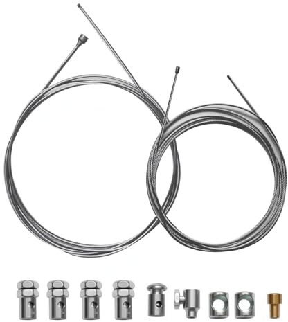 Arvoni 2 Pièces Câble de Gaz Accélérateur 2M Universel Réparation, Kit Réparation Câble Accélérateur Moto Universel avec 9 Raccords pour Moto Vélo Scooter Tondeuse Motoculteur
