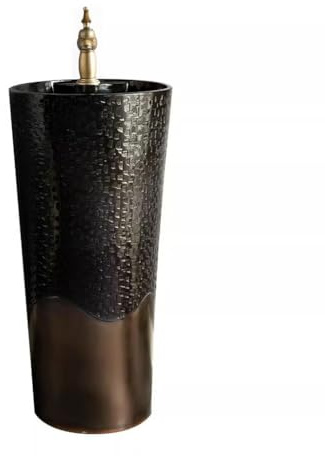 Lavabo Sur Colonne Lavabo À Colonne Noire For Cour, Lavabo Domestique En Céramique Sur Pied Lavabo Sur Colonne