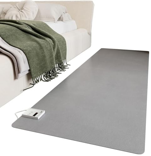 SEVOLY Beheizter Teppich – Beheizter Vorleger unter dem Schreibtisch, beheizte Bodenmatte mit 60-stufig einstellbarem Thermostat, wasserdicht, 12-Stunden-Zeitsteuerung,60x100cm