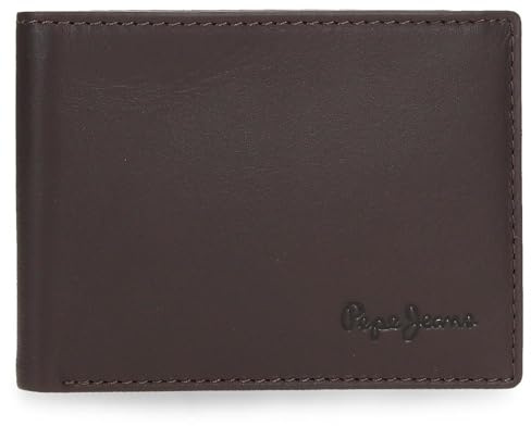 Pepe Jeans Luton Billetero con Monedero Marrón 11x8x1 cms Piel by Joumma Bags