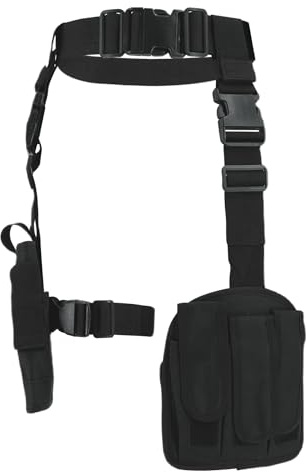 Voslett Lara Tactical Gürtel für Damen, Verstellbares Oberschenkelholster, Kostümzubehör für Halloween, Karneval, Cosplay, Schwarz