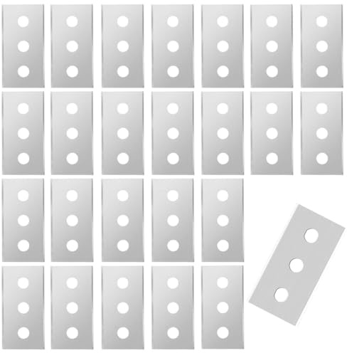 VONJUMA 25 Pezzi Raschietto Vetro Lame Di Ricambio Per Raschietti Lame In Acciaio Inox Multiuso Raschietto Per La Pulizia Per La Finestra Bagno Cucina Universale 43×22×0.2Mm