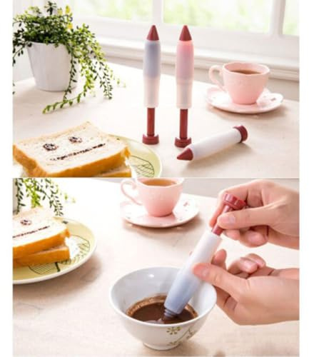 Hemobllo 3 Pcs Silicone Pastry Pen Food Writing Pen Cake Decorating Tool for Bakery DIY Dessert Icing and Cream Baking Accessories