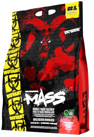 Mutant Muscle Mass Gainer – Rêve de Fraise, 6800g, Poudre pour Prise de Poids avec Enzymes Digestives