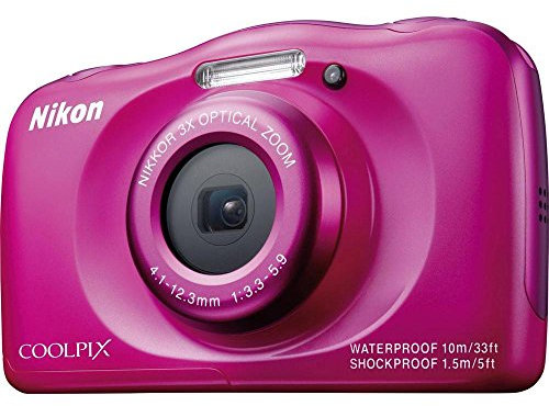 Nikon Coolpix S33 Fotocamera Digitale Compatta, 13,2 Megapixel, Zoom 3X, 3200 ISO, LCD 3, Full HD, Rosa [Versione EU]