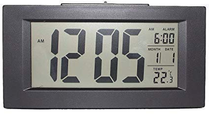 Soytich Reisewecker Digitalwecker mit Nachtsensor (820S) - Schwarz, 15x7,6x4,5cm