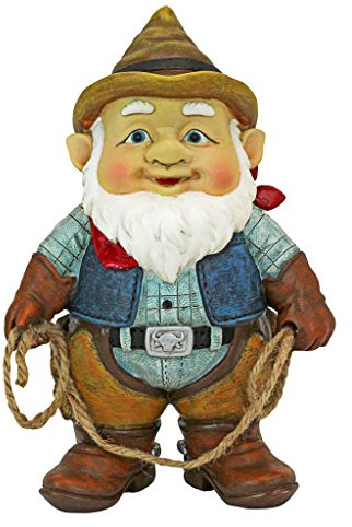 Statue nain de jardin - Cowboy Klaus, le nain de jardin campagnard - Nain de jardin pour pelouse